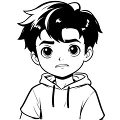 Cute vector illustration Boy hand drawn for kids page