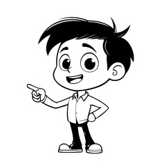 Vector illustration of a cute Person drawing for children page