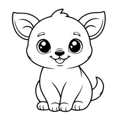 Cute vector illustration Animal hand drawn for kids coloring page