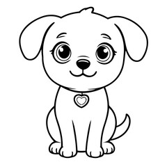 Cute vector illustration Dog doodle for children worksheet