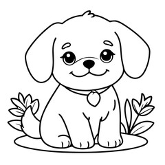 Simple vector illustration of Maltese hand drawn for kids coloring page