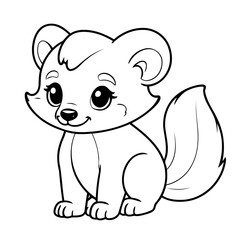 Cute vector illustration Skunk doodle for toddlers coloring activity