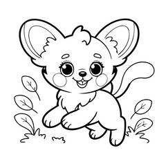 Cute vector illustration Papillon doodle for toddlers coloring activity