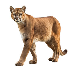 Obraz premium A mountain lion gracefully walks across a Png background, a Beaver Isolated on a whitePNG Background