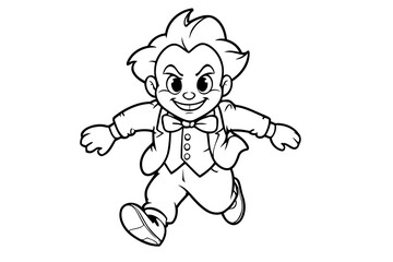 Vector illustration of a cute Joker drawing for children page