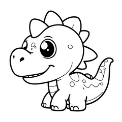 Cute vector illustration Dino drawing for toddlers book