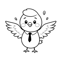 Cute vector illustration Business doodle colouring activity for kids