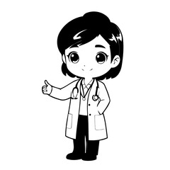 Cute vector illustration Physician doodle for toddlers worksheet
