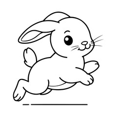 Cute vector illustration Bunny drawing for kids page