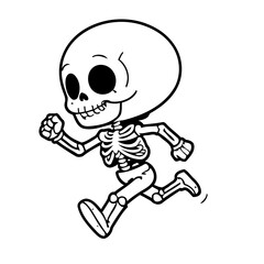 Cute vector illustration Skeleton for toddlers colouring page