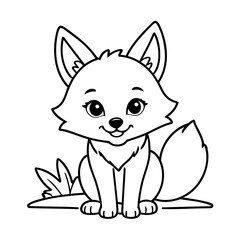 Cute vector illustration Coyote doodle for toddlers worksheet