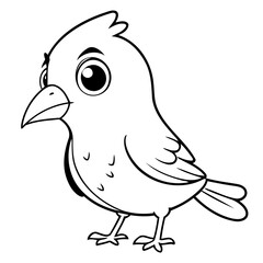 Cute vector illustration Bird for kids colouring page