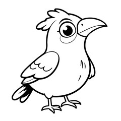 Simple vector illustration of Bird for kids coloring page