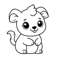 Naklejka premium Simple vector illustration of Capybera hand drawn for kids page