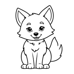 Cute vector illustration Coyote doodle for toddlers worksheet