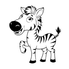 Cute vector illustration Zebra hand drawn for toddlers