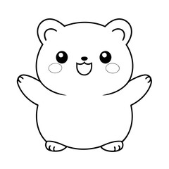 Cute vector illustration Kawaii doodle for kids colouring page