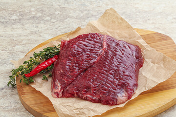Raw beef machete steak for grill