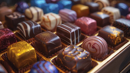 Box of assorted chocolates.