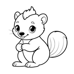 Cute vector illustration Skunk for kids colouring page