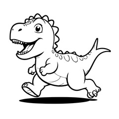 Cute vector illustration Dino for kids coloring activity page
