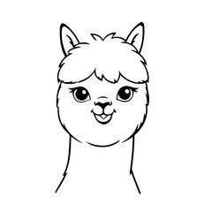 Cute vector illustration Alpaca drawing for children page