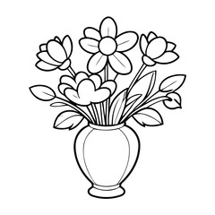 Cute vector illustration Flowers for kids coloring activity page