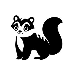 Simple vector illustration of Skunk hand drawn for kids coloring page