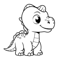 Cute vector illustration Dino hand drawn for toddlers