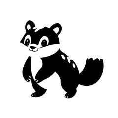 Vector illustration of a cute Skunk doodle colouring activity for kids