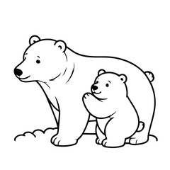 Simple vector illustration of Polarbear hand drawn for kids page