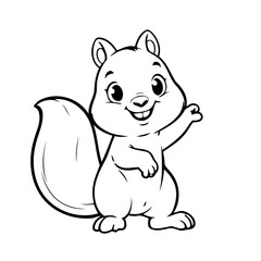 Simple vector illustration of Squirrel hand drawn for toddlers