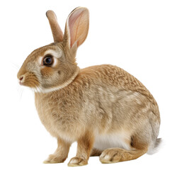 Obraz premium A brown rabbit sitting in front of a plain white backdrop, a Beaver Isolated on a whitePNG Background