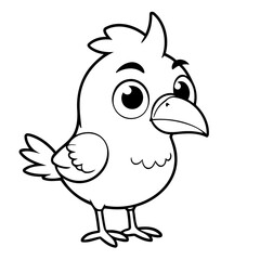 Simple vector illustration of Bird drawing for toddlers book