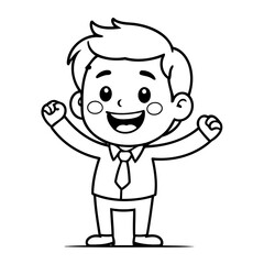 Simple vector illustration of Business drawing for kids page