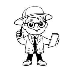 Cute vector illustration Journalist hand drawn for toddlers