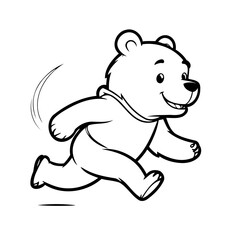 Cute vector illustration Bear doodle for toddlers colouring page