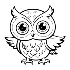 Simple vector illustration of Owl for children colouring activity
