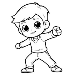 Simple vector illustration of Boy hand drawn for toddlers