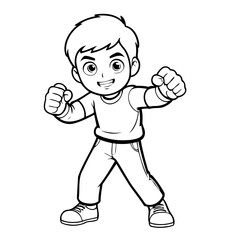 Cute vector illustration Boy drawing for toddlers book
