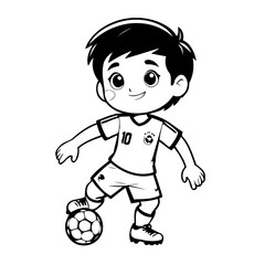 Simple vector illustration of SoccerPlayer drawing for kids page