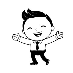 Vector illustration of a cute Business drawing for kids colouring page