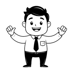 Vector illustration of a cute Business drawing for toddlers book