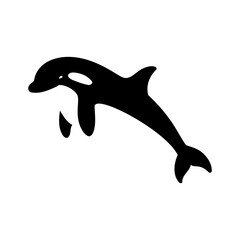 Simple vector illustration of Orca for toddlers colouring page