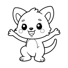 Fototapeta premium Cute vector illustration Palmerian drawing for toddlers coloring activity