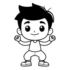 Vector illustration of a cute Boy drawing for toddlers book