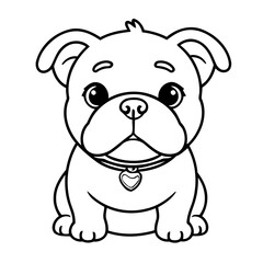 Simple vector illustration of Bulldog for kids coloring page