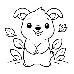 Fototapeta premium Vector illustration of a cute Capybera drawing for colouring page