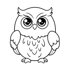 Cute vector illustration Owl doodle for toddlers coloring activity