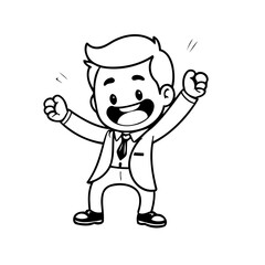 Cute vector illustration Business drawing for kids colouring page